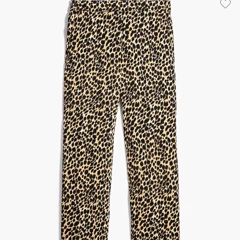 J. Crew Wide Leg Cropped Leopard Pant